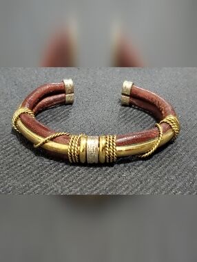 Vtg. Mixed Metal Cuff Bracelet (Unisex)